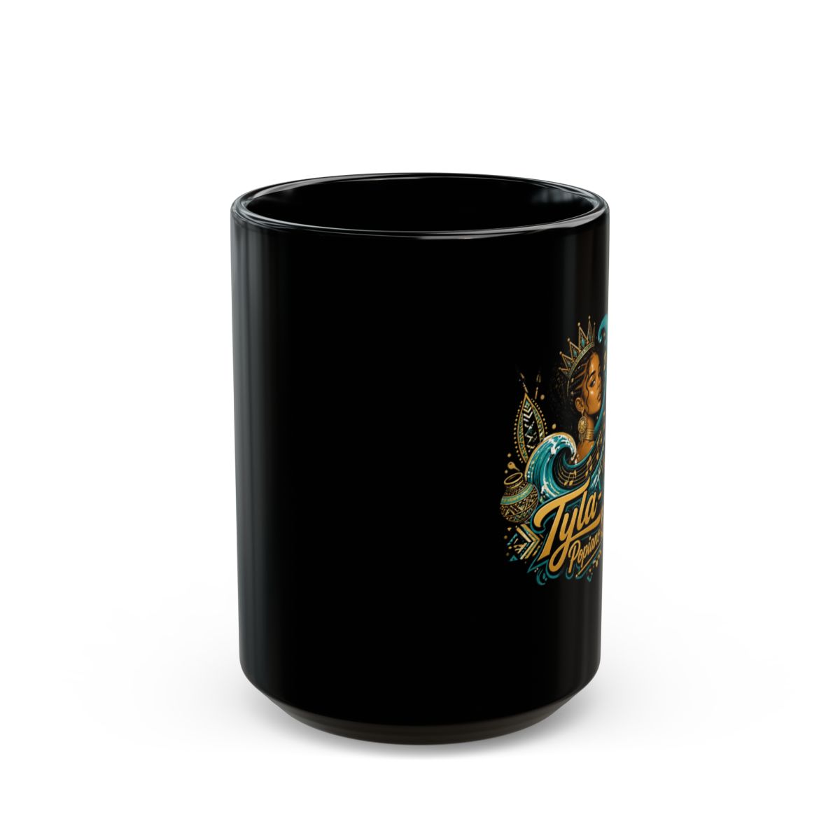 Tyla "Tyla - Popiano Queen" Black Mug - alternate angle 2, merchandise