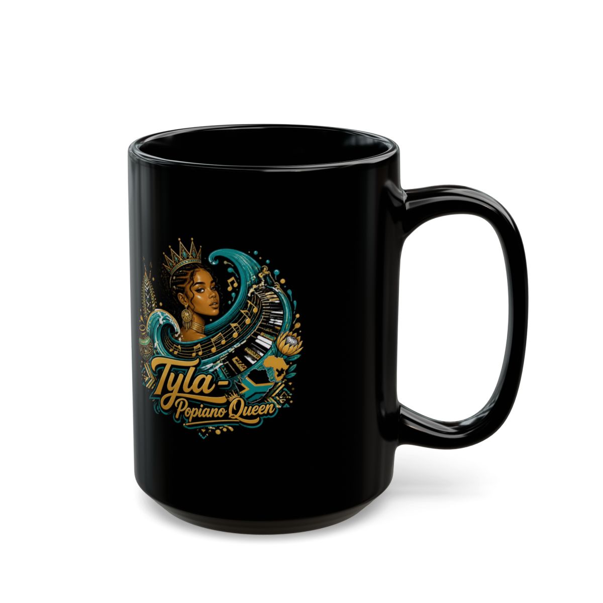 Tyla "Tyla - Popiano Queen" Black Mug - alternate angle 5, merchandise