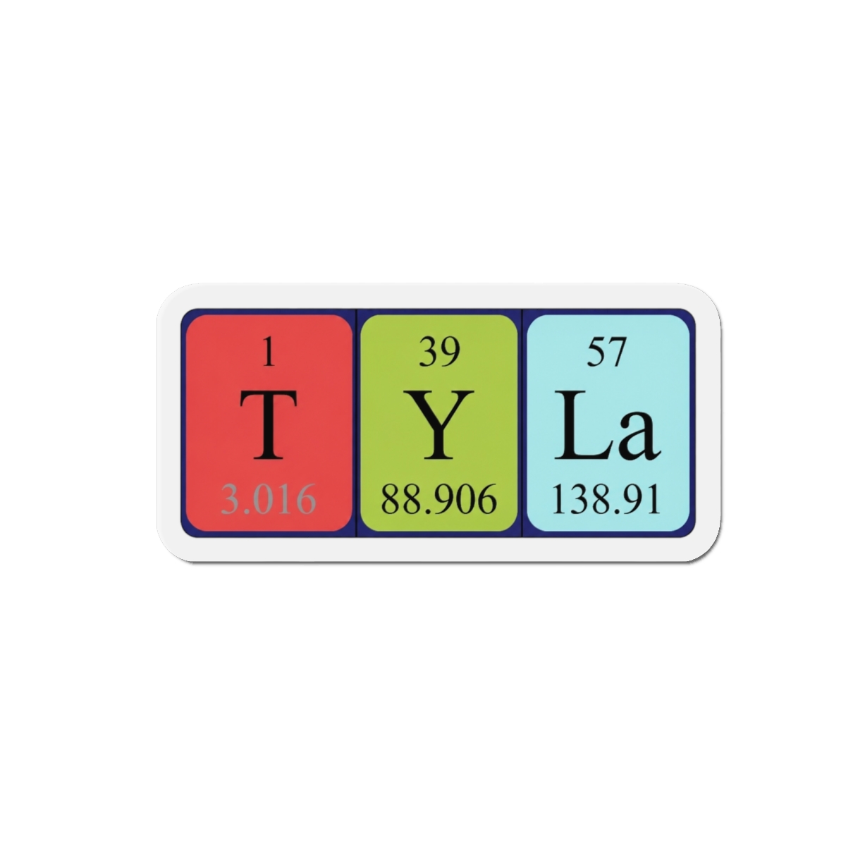 Tyla periodic table name magnet - alternate angle 4, merchandise